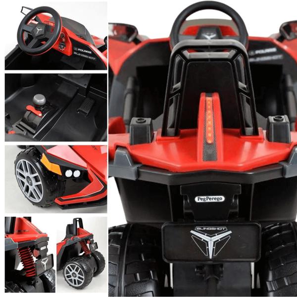 Carro Eletrico Peg Perego Polaris Slingshot Red Vermelho 12V - Peg-Pérego Imagem de Carro Eletrico Peg Perego Polaris Slingshot Red Vermelho 12V