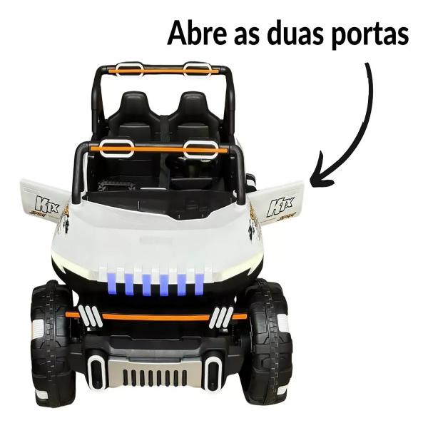 Imagem de Carro Elétrico Utv 12V Infantil Buggy Quadriciclo Controle Bluetooth Usb Branco Brinqway Bw-277 Som