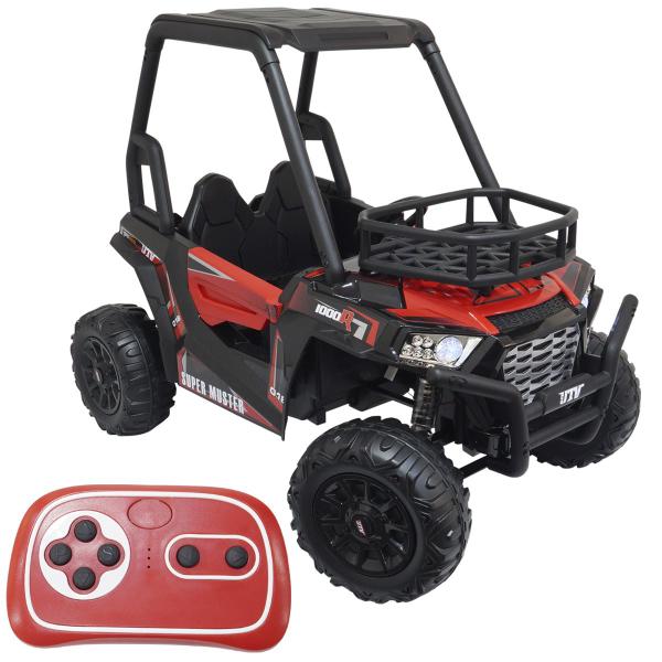 Imagem de Carro Elétrico Utv 12V Infantil Buggy Quadriciclo Controle Som Bluetooth Usb Luzes Vermelho Brinqway