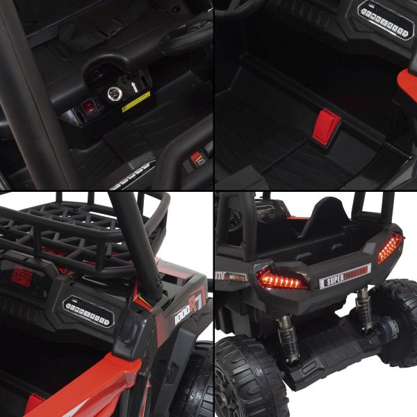 Imagem de Carro Elétrico Utv 12V Infantil Buggy Quadriciclo Controle Som Bluetooth Usb Luzes Vermelho Brinqway