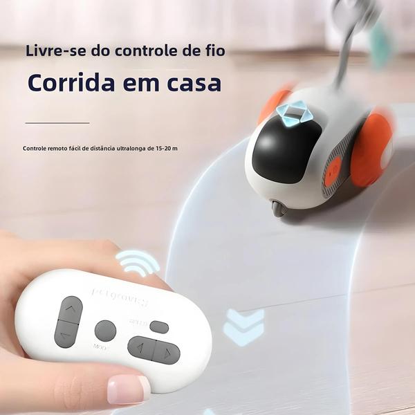 Imagem de Carro Esportivo com Controle Remoto Inteligente - Brinquedo Elétrico para Gatos