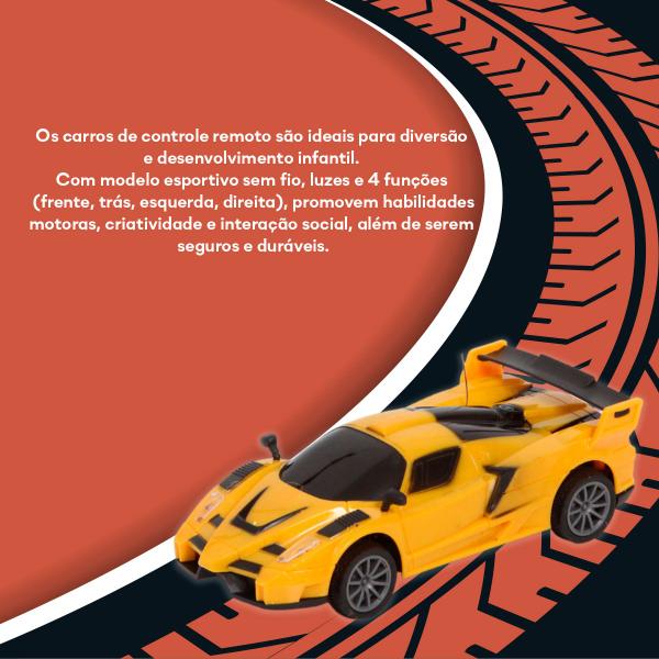 Imagem de Carro Esportivo Controle Remoto Com 4 Funções Acende Farol