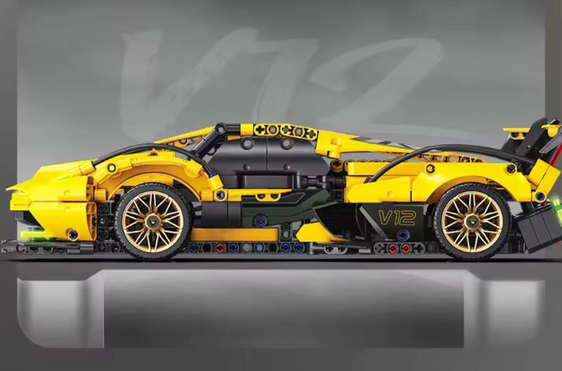 Imagem de Carro esportivo de montar modelo Lamborghini V12 com 1158 peças