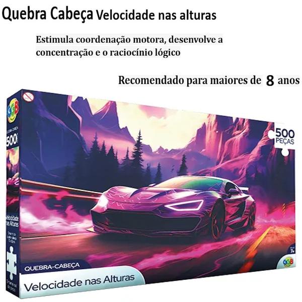 Imagem de Carro Esportivo Velocidade Quebra Cabeça Puzzle 500 Peças