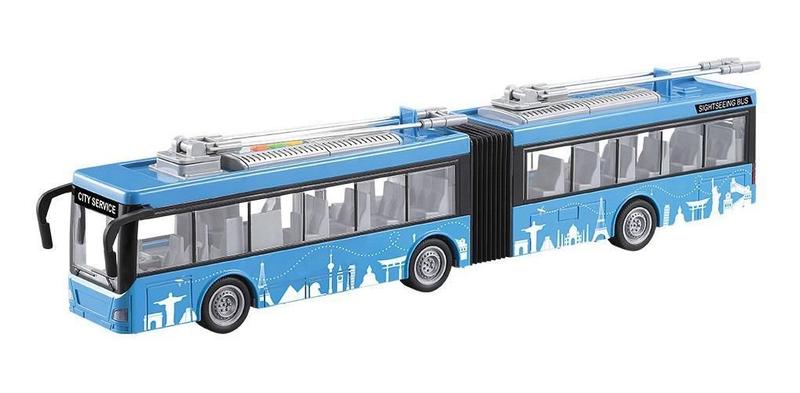 Imagem de Carro Fricção Big Ônibus Com Luz E Som 6166 Dm Toys Azul