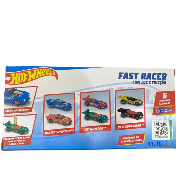 Carro Fricção Fast Racer Com Luz E Som Amarelo 13 cm Hot Whells Multikids - MULTILASER Imagem de Carro Fricção Fast Racer Com Luz E Som Amarelo 13 cm Hot Whells Multikids