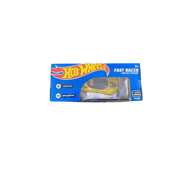 Carro Fricção Fast Racer Com Luz E Som Amarelo 13 cm Hot Whells Multikids - MULTILASER Imagem de Carro Fricção Fast Racer Com Luz E Som Amarelo 13 cm Hot Whells Multikids