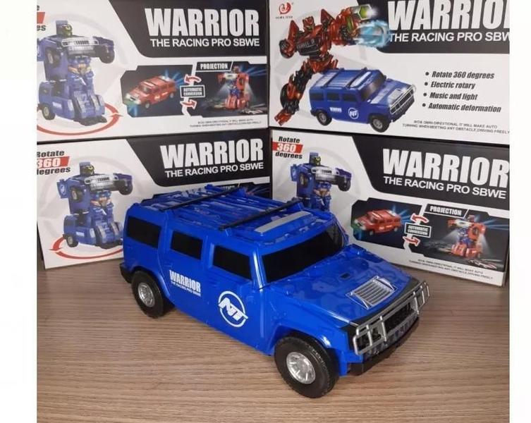 Imagem de Carro Hummer Transformers Vira Robo Projeta  Imagem Som e Luz Azul.