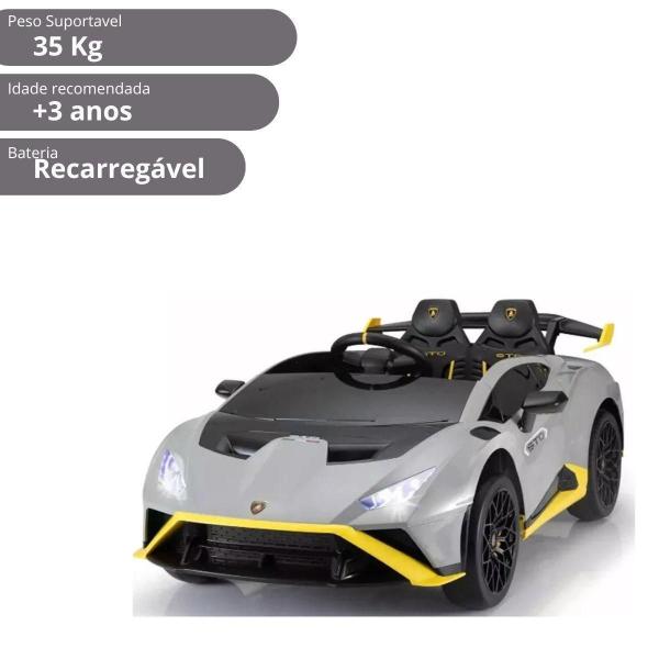 Carro Infantil Elétrico Lambroghini Huracan Cinza 24V - Zippy Toys Imagem de Carro Infantil Elétrico Lambroghini Huracan Cinza 24V