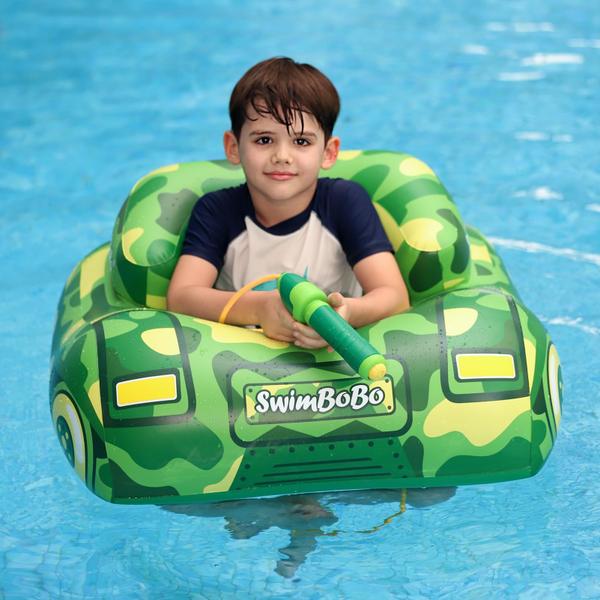 Imagem de Carro inflável infantil Pool Float Swimbobo com dossel de mais de 3 anos