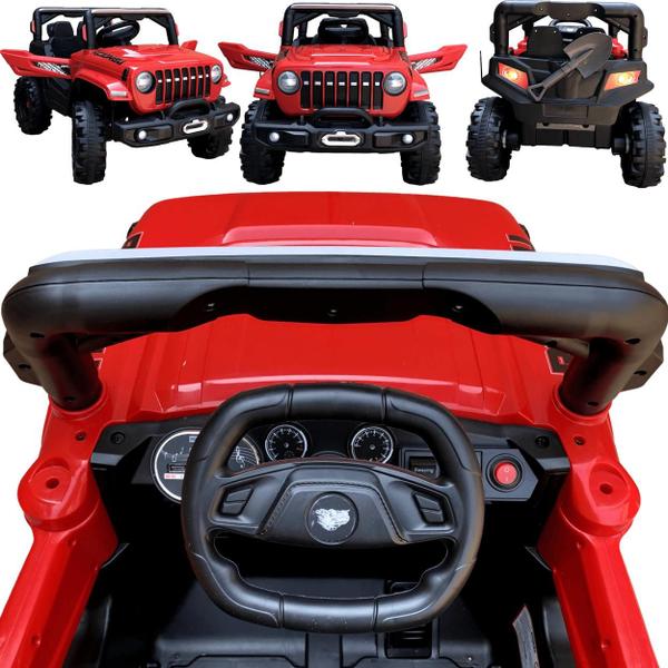 Imagem de Carro Jeep Wrangler Rubicon Zippy Toys Eletrico 12V CR Vermelho