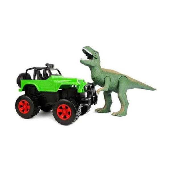 Carro Jipe C/ Dinossauro Acrocantossauro - Verde - Silmar Plasticos Ltda Imagem de Carro Jipe C/ Dinossauro Acrocantossauro - Verde
