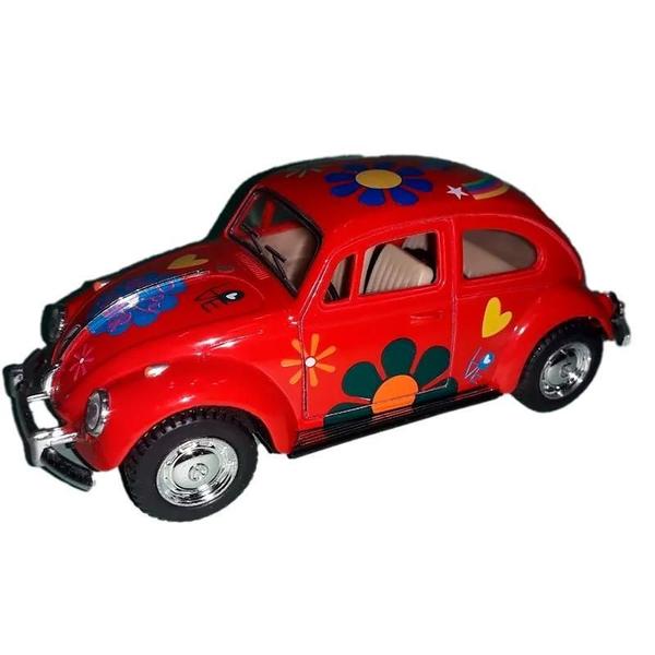 Imagem de Carro Miniatura Fusca Hippie Vermelho Escala 1:43 6836-28