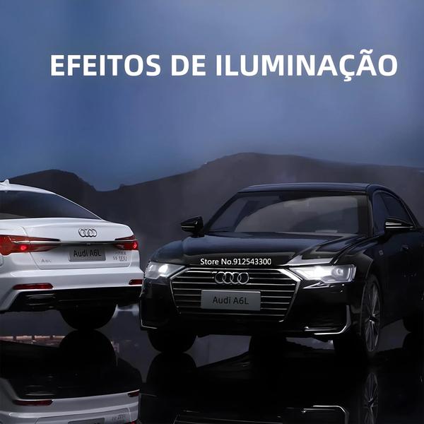 Imagem de Carro Modelo Audi A6L Die-Cast para Meninos - Escala 1:18 com Som, Luz e 6 Portas