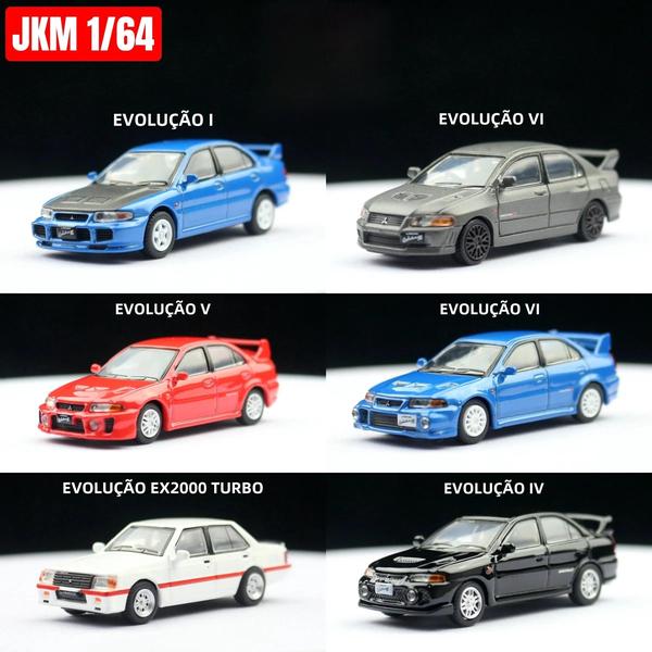 Imagem de Carro Modelo de Escala 1/64 Mitsubishi Lancer Evolution - Diecast JDM Initial D com Rodas de Liga