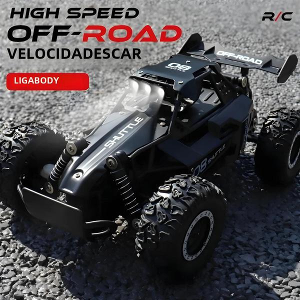 Imagem de Carro RC 1:16 2WD Alta Velocidade - Off-Road com Luzes LED e Controle Remoto 2.4G