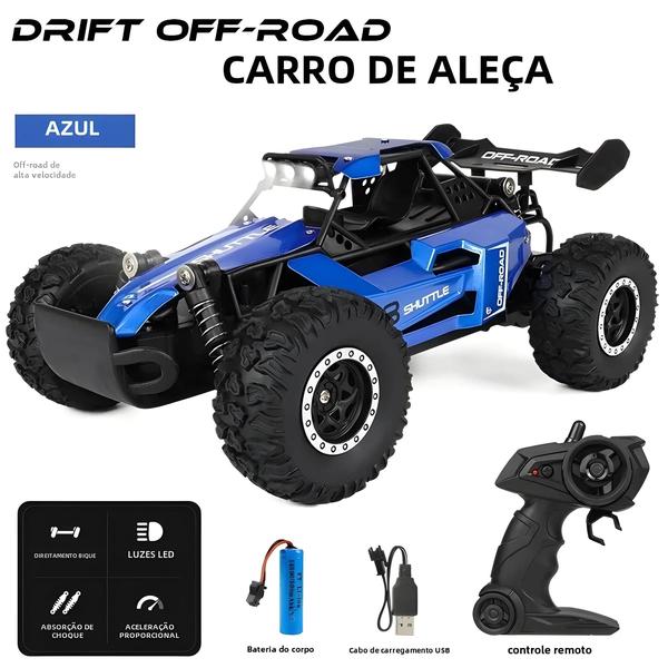 Imagem de Carro RC 1:16 2WD Alta Velocidade - Off-Road com Luzes LED e Controle Remoto 2.4G