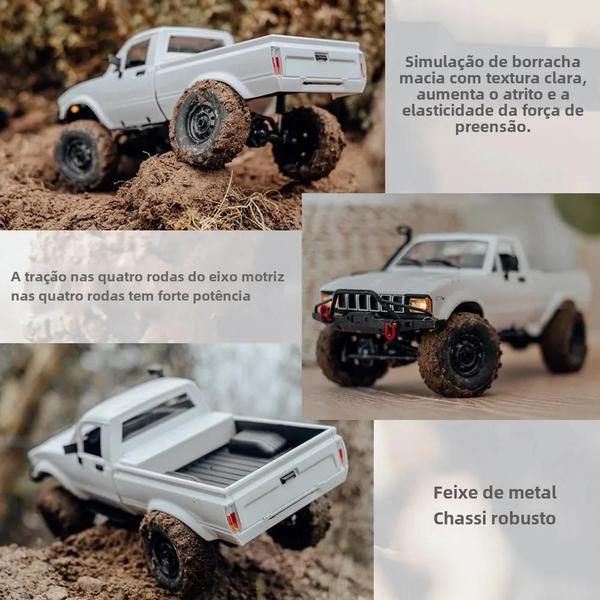 Imagem de Carro RC 1:16 4WD Elétrico - Rock Crawler com Luzes LED - Brinquedo para Presente