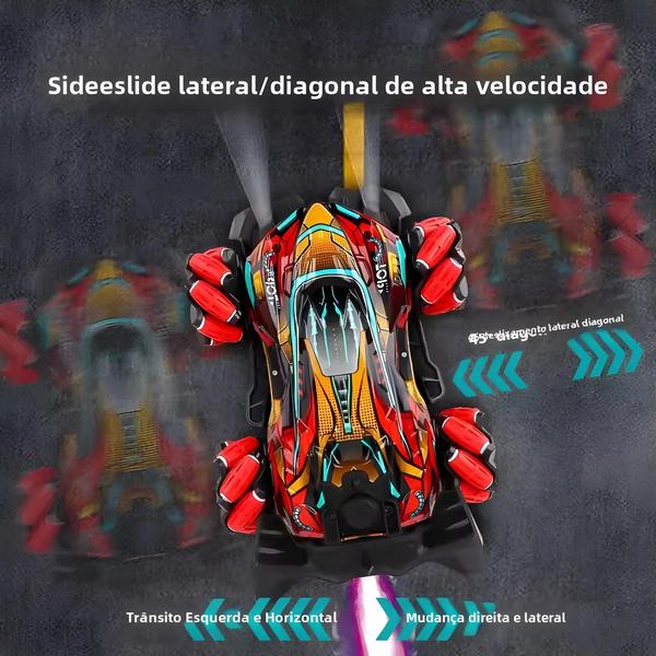 Imagem de Carro RC Drift 4WD com Luzes LED, Música e Controle de Gesto - Brinquedo Infantil Wltoys F1