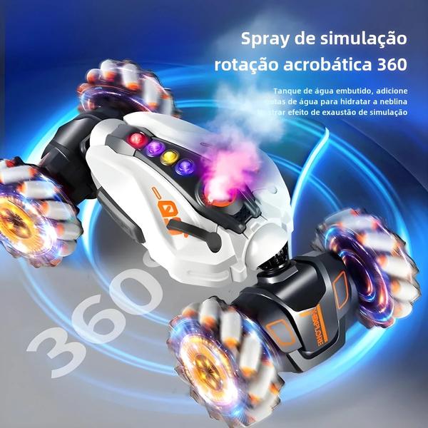 Imagem de Carro RC Drift 4WD com Luzes LED, Música e Controle Remoto por Gesto - 360° Stunt - Presente Infantil