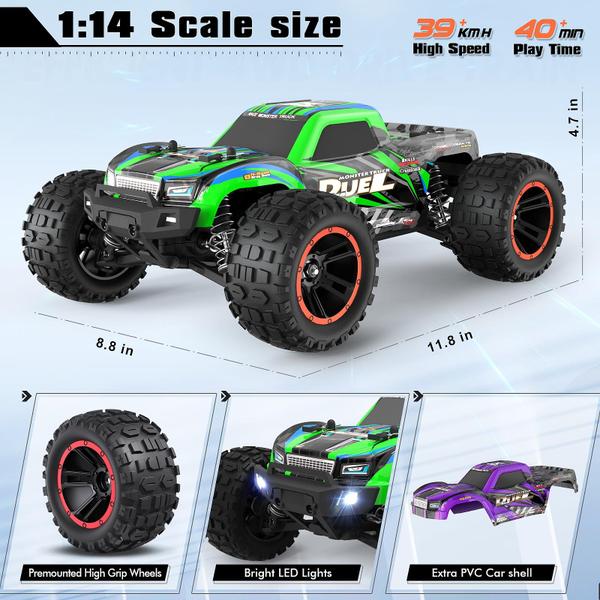 Imagem de Carro RC HAIBOXING 2105 escala 1:14 39 km/h 4x4 off-road impermeável