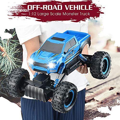 Imagem de Carro RC mais novo carro de controle remoto de escala 1/12, 2.4Ghz Off Road Caminhões RC com bateria recarregável Motores duplos Off Road RC Truck Play Electric Toy Car Carro de corrida de alta velocidade para todos os adultos e crianças