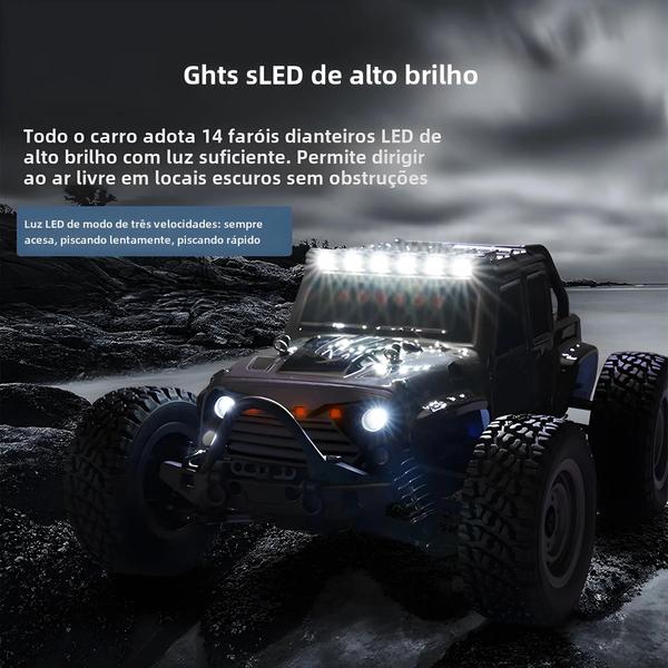 Imagem de Carro RC Off-Road com Luzes LED - 50 km/h - Brinquedo para Meninos