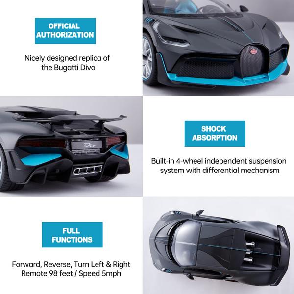 Imagem de Carro RC RASTAR Bugatti Divo 1/14 Scale 2.4Ghz para crianças