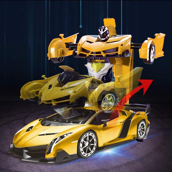 Imagem de Carro RC Transform Robot Toy, luzes de 2,4 GHz, 1:18, recarregável, carro de corrida acrobático