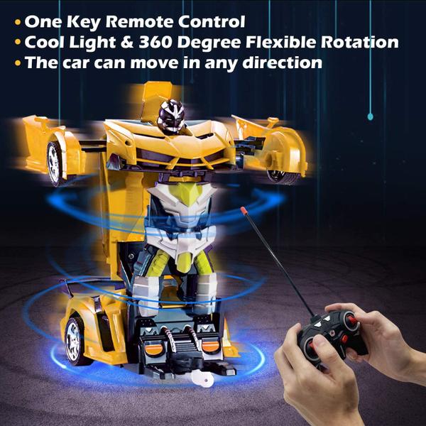 Imagem de Carro RC Transform Robot Toy, luzes de 2,4 GHz, 1:18, recarregável, carro de corrida acrobático