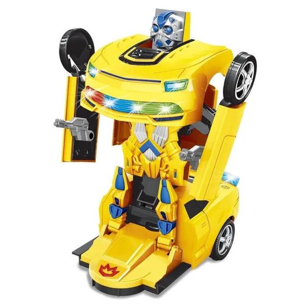 Imagem de Carro robo bate e volta amarelo 21cm zoop