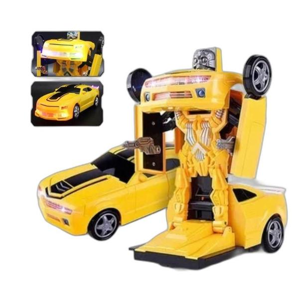 Imagem de Carro Robô Bate E Volta Transformers Robo Bumblebee Som E