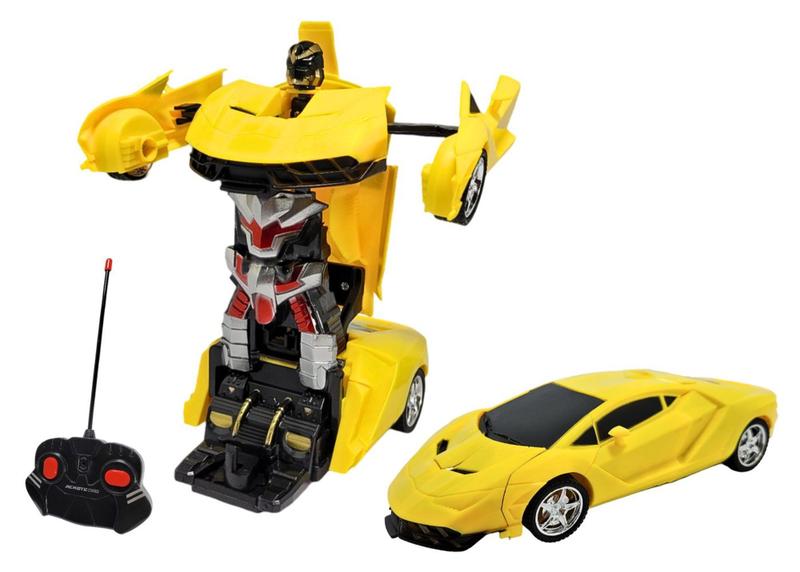 Imagem de Carro Transforma Robo Controle Remoto Amarelo Art Brink Brinquedo Recreativo