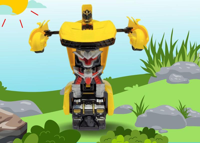 Imagem de Carro Transforma Robo Controle Remoto Amarelo Art Brink Brinquedo Recreativo