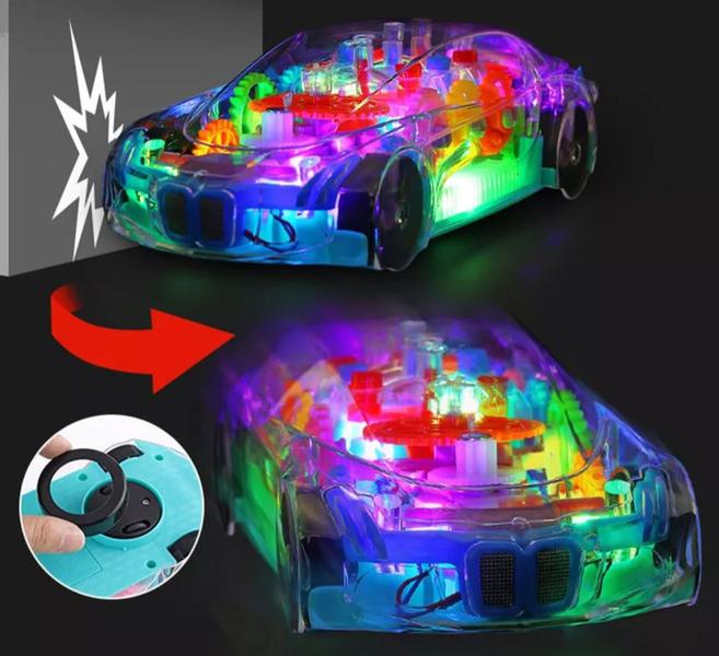 Imagem de Carro Transparente Brinquedo Bate Volta Com Luz E Som