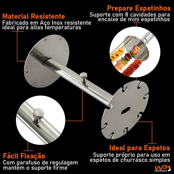 Imagem de Carrossel para Assar 8 Espetinhos Queijo Carne Churrasqueira