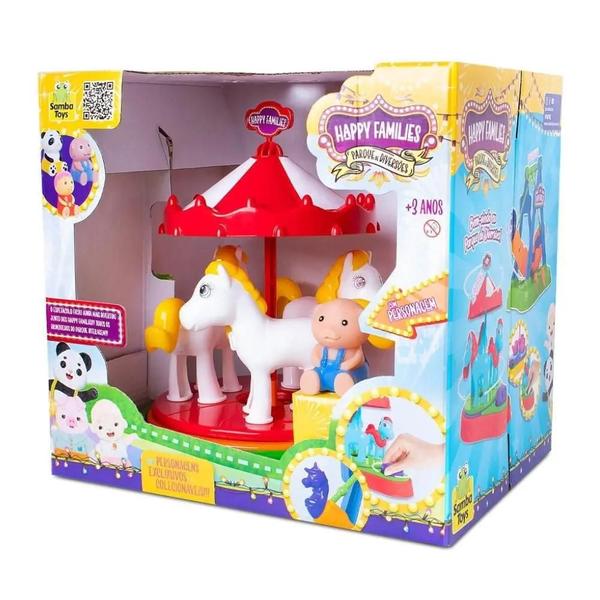 Carrossel Parque de Diversão Happy Families Samba Toys Imagem de Carrossel Parque de Diversão Happy Families Samba Toys