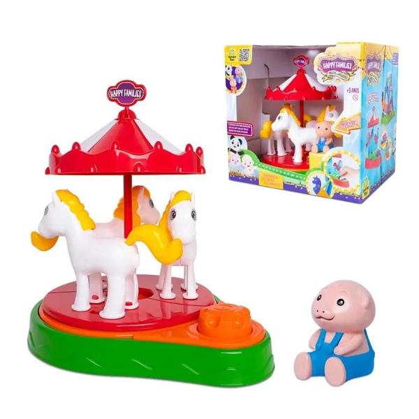 Carrossel Parque de Diversão Happy Families Samba Toys Imagem de Carrossel Parque de Diversão Happy Families Samba Toys