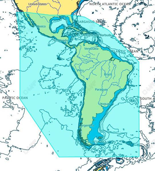 Imagem de Carta Náutica C-MAP Discover América Do Sul M-SA-Y038.49