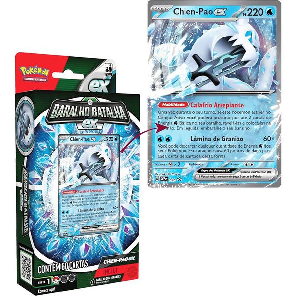 Carta Pokémon Baralho de Batalha Chien-Pao EX Para Iniciante - Copag Imagem de Carta Pokémon Baralho de Batalha Chien-Pao EX Para Iniciante