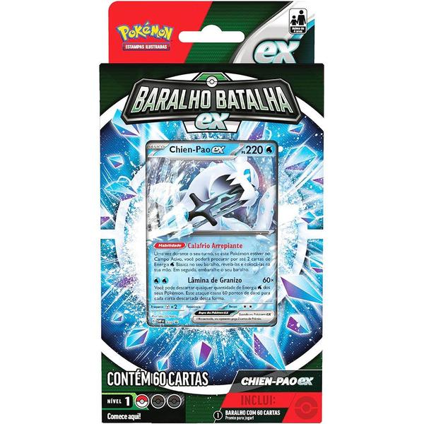 Carta Pokémon Baralho de Batalha Chien-Pao EX Para Iniciante - Copag Imagem de Carta Pokémon Baralho de Batalha Chien-Pao EX Para Iniciante