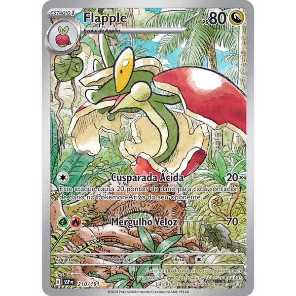 Imagem de Carta Pokémon - Flapple 210/191 - Fagulhas Impetuosas - Copag