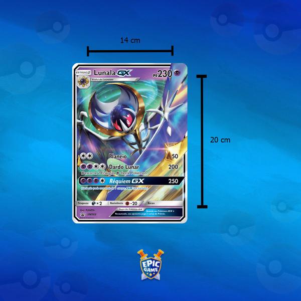 Imagem de Carta Pokémon Jumbo Brilhante Lunala GX Foil