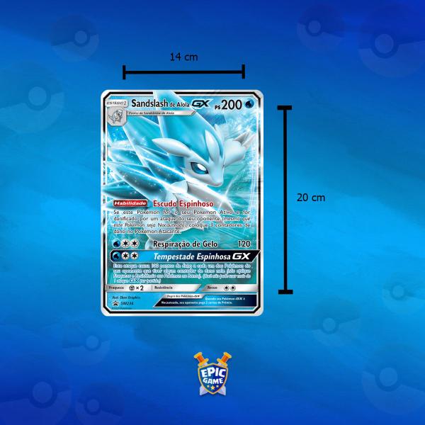 Imagem de Carta Pokémon Jumbo Brilhante Sadslash De Alola GX Foil D