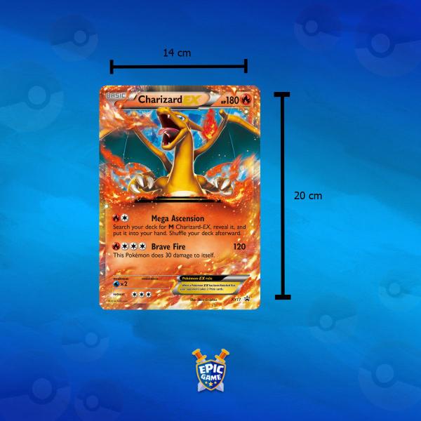 Imagem de Carta Pokémon Jumbo Charizard EX Brilhante Original Copag