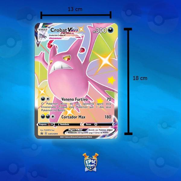 Imagem de Carta Pokémon Jumbo Grande Crobat Vmax Promo Original Copag