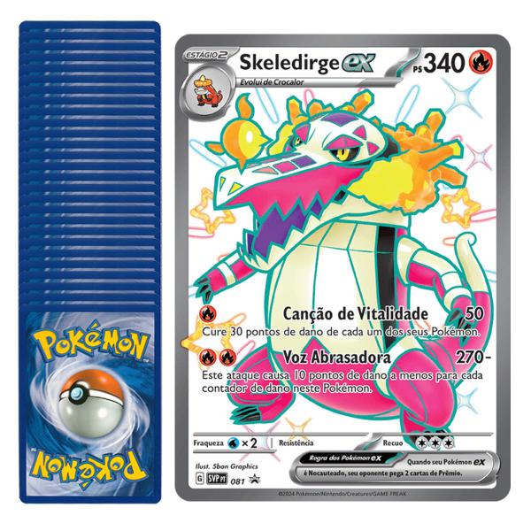 Imagem de Carta Pokémon Jumbo Skeledirge ex Shiny Foil Brilhante