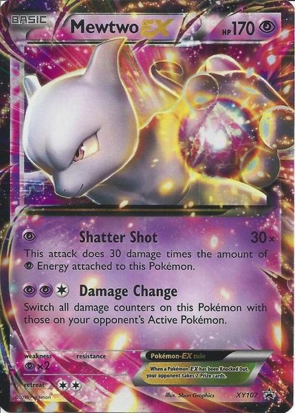 Imagem de Cartão colecionável Pokémon Mewtwo-EX (XY107) XY Black Star Promos