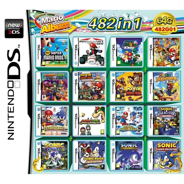 Imagem de Cartão de jogo combinado com NDS Cassette, 3DS, 510 em 1, 482 em 1, 208 em 500