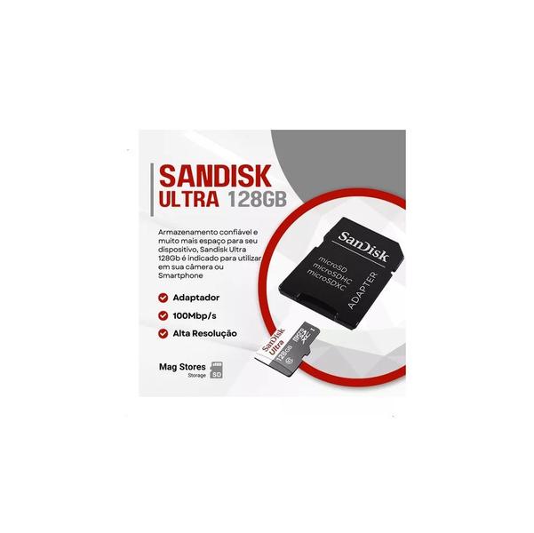 Imagem de Cartão De Memória 128 100mb/s Câmeras Wifi Sandisk Ultra